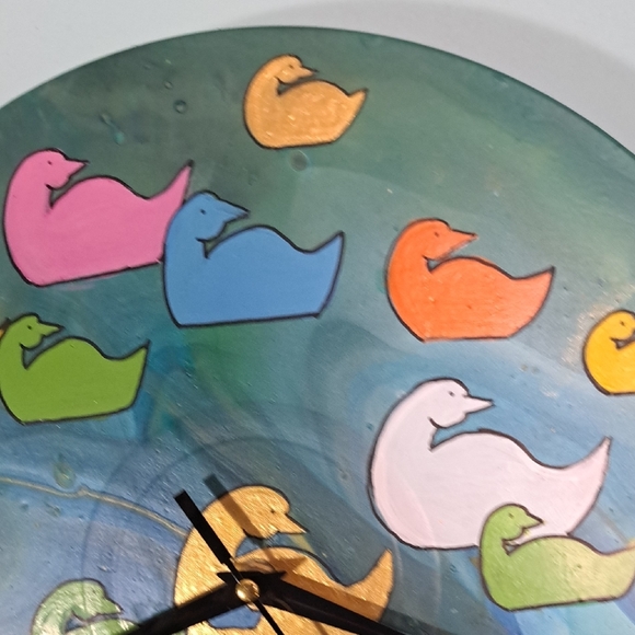 Hand Crafted Colorful Duck Wall Clock - Picture 4 of 8